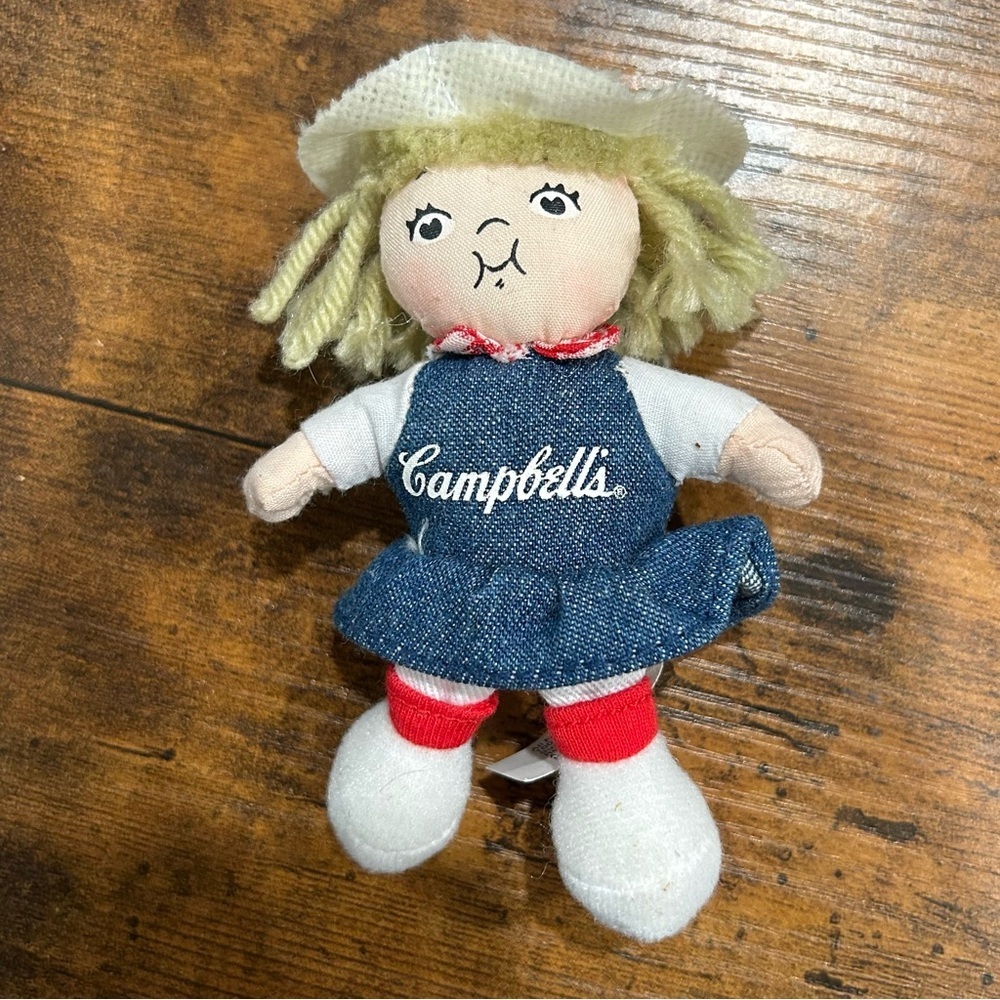 Vintage 2002 Campbell's Soup Kids Girl Doll Collectible Plush Fridge Magnet 4”